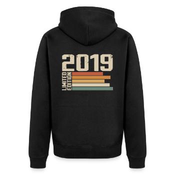 2019 Vintage - Retro 2019 Cadeau Anniversaire 2019 - Veste à capuche bio Premium Unisexe - noir - Dos - Nico (187cm)