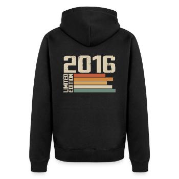 2016 Vintage - Retro 2016 Cadeau Anniversaire 2016 - Veste à capuche bio Premium Unisexe - noir - Dos - Nico (187cm)