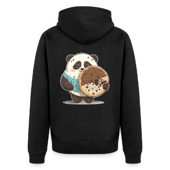 Panda à la dent sucrée - Veste à capuche bio Premium Unisexe - noir - Dos - Nico (187cm)