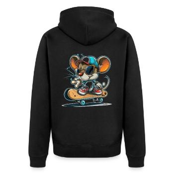 Mouvements de souris - Veste à capuche bio Premium Unisexe - noir - Dos - Nico (187cm)
