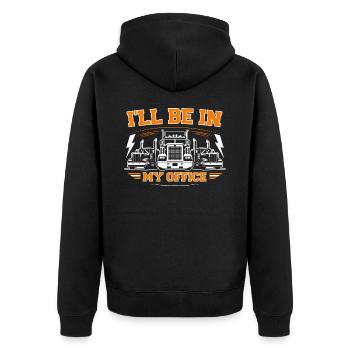 I'll be in my office - Unisex Premium Organic Zip Hoodie - black - Back - Nico (187cm)