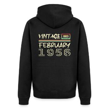 février 1956 meilleur cadeau février 1956 february - Veste à capuche bio Premium Unisexe - noir - Dos - Nico (187cm)