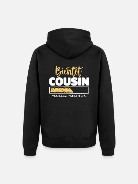 soon cousin please wait - Unisex Premium Organic Zip Hoodie - black