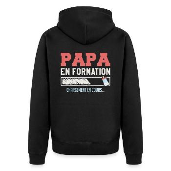 Papa en Formation - Chargement en Cours - Veste à capuche bio Premium Unisexe - noir - Dos - Nico (187cm)