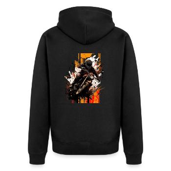 Dirtbike queen: montrez votre force sur le vélo! - Veste à capuche bio Premium Unisexe - noir - Dos - Nico (187cm)