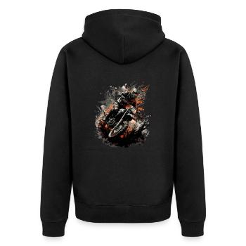 Fièvre du motocross : rien ne vous arrête - Veste à capuche bio Premium Unisexe - noir - Dos - Nico (187cm)