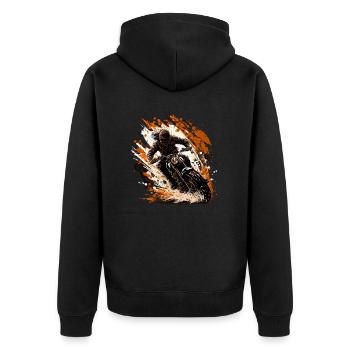 Born for dirt biking: motocross motif - Unisex Premium Organic Zip Hoodie - black - Back - Nico (187cm)