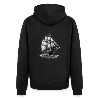 Voilier en haute mer : liberté et aventure - Veste à capuche bio Premium Unisexe - noir - Dos - Nico (187cm)