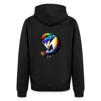 Action au-dessus des nuages, parapentes - Veste à capuche bio Premium Unisexe - noir - Dos - Nico (187cm)