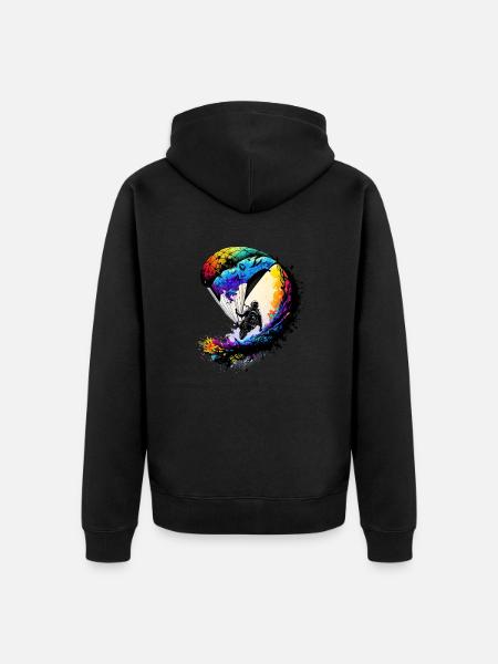 Action above the clouds, paragliders - Unisex Premium Organic Zip Hoodie - black