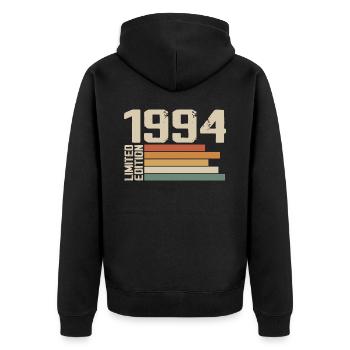 1994 Vintage - Retro 1994 Cadeau Anniversaire 1994 - Veste à capuche bio Premium Unisexe - noir - Dos - Nico (187cm)