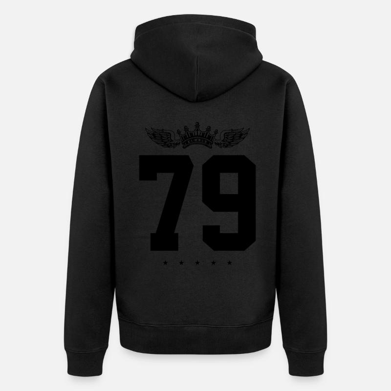 79 Couronne numérique - Veste à capuche bio Premium Unisexe - noir