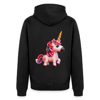 Licorne - Veste à capuche bio Premium Unisexe - noir - Dos - Nico (187cm)