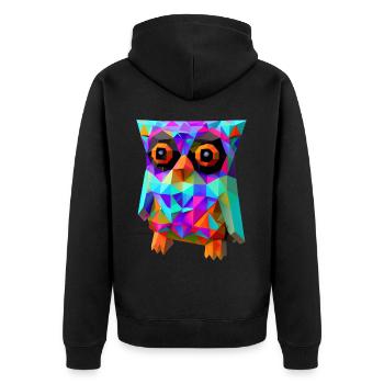 Hibou polygonal - Veste à capuche bio Premium Unisexe - noir - Dos - Nico (187cm)