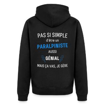 Paralpiniste Génial - Veste à capuche bio Premium Unisexe - noir - Dos - Nico (187cm)