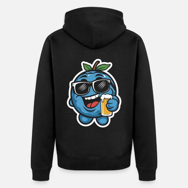 Blaubeer Bier - Unisex Premium Bio Zip Hoodie - Schwarz