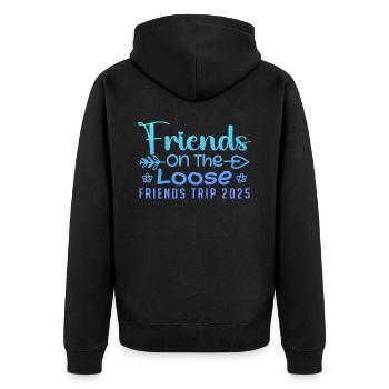 Friends On The Loose Friends Trip 2025 Vacation - Veste à capuche bio Premium Unisexe - noir - Dos - Nico (187cm)