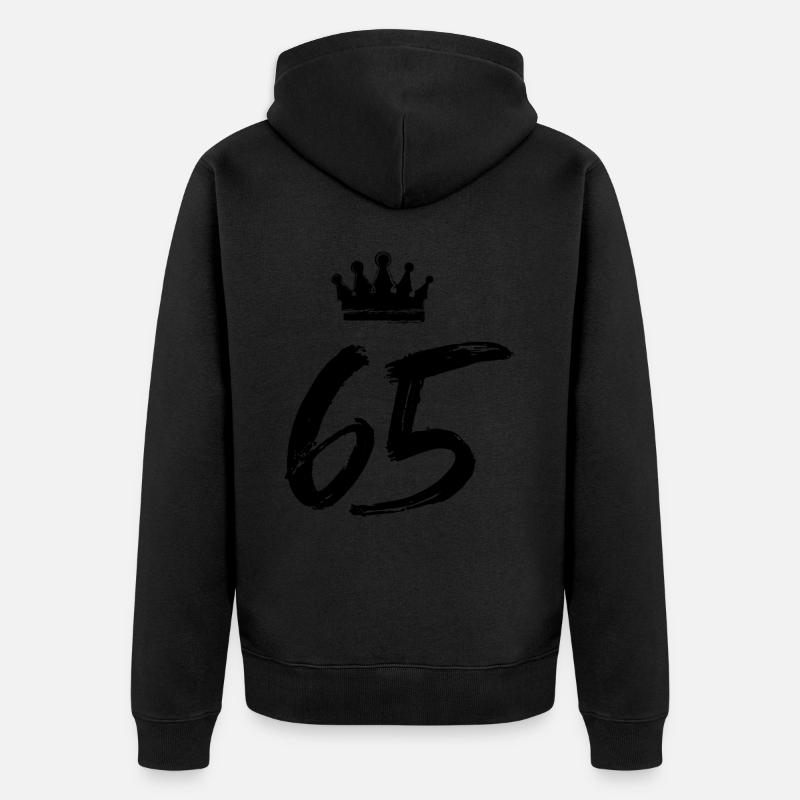 65 Couronne numérique - Veste à capuche bio Premium Unisexe - noir