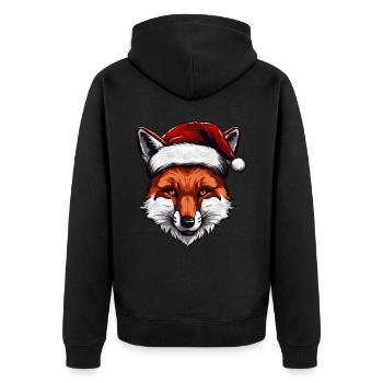 Portrait de Noël tête de renard - Veste à capuche bio Premium Unisexe - noir - Dos - Nico (187cm)