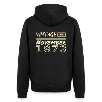 Legendary Since November 1973 - November 1973 - Unisex Premium Organic Zip Hoodie - black - Back - Nico (187cm)
