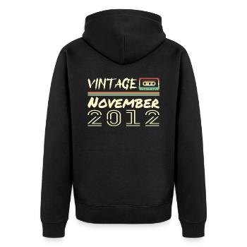 Legendary Since November 2012 - November 2012 - Unisex Premium Organic Zip Hoodie - black - Back - Nico (187cm)