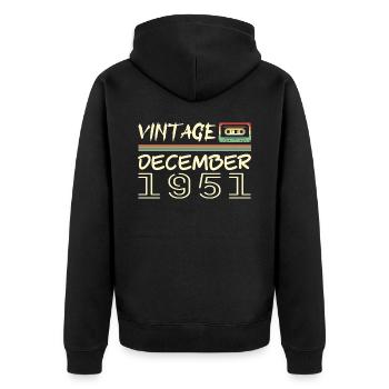 1951 Décembre 1951 Jubilé Décembre 1951 - Veste à capuche bio Premium Unisexe - noir - Dos - Nico (187cm)