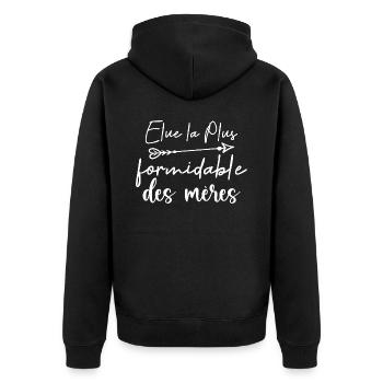 Wonderful Mom Mother's Day Gift - Unisex Premium Organic Zip Hoodie - black - Back - Nico (187cm)