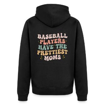 Baseball Players Have the Prettiest Moms Lover - Veste à capuche bio Premium Unisexe - noir - Dos - Nico (187cm)