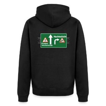 nachtschicht modus nachtarbeit schichtarbeit nacht - Unisex Premium Bio Zip Hoodie - Schwarz - Hinten - Nico (187cm)