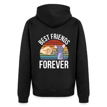 | rat as a pet Rat Rodents Gift Idea - Unisex Premium Organic Zip Hoodie - black - Back - Nico (187cm)