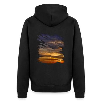 Malerische Farben des Himmels - Unisex Premium Bio Zip Hoodie - Schwarz - Hinten - Nico (187cm)