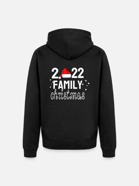 2022 Family Christmas - Unisex Premium Organic Zip Hoodie - black