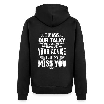 I Just Miss You - Unisex Premium Organic Zip Hoodie - black - Back - Nico (187cm)