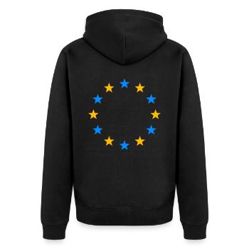Europe EU Stars Ukraine Symbol Flag Flag Logo - Unisex Premium Organic Zip Hoodie - black - Back - Nico (187cm)