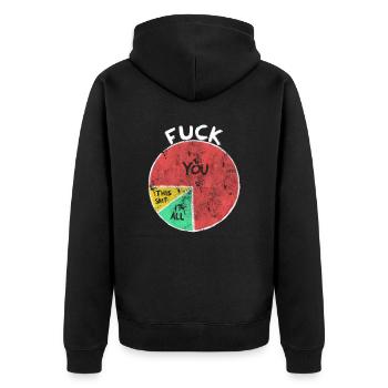 Fuck you, fuck it all, fuck this shit - Unisex Premium Bio Zip Hoodie - Schwarz - Hinten - Nico (187cm)