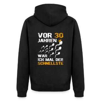30. Geburtstag Mann Männer Geschenk 30 Jahre 30er - Unisex Premium Bio Zip Hoodie - Schwarz - Hinten - Nico (187cm)