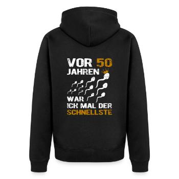 50. Geburtstag Mann Männer Geschenk 50 Jahre 50er - Unisex Premium Bio Zip Hoodie - Schwarz - Hinten - Nico (187cm)