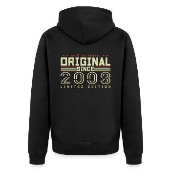Original 2008 Retro 2008 Birthday Gift 2008 - Unisex Premium Organic Zip Hoodie - black - Back - Nico (187cm)