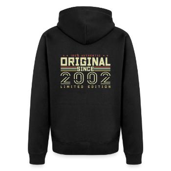 Original 2002 Retro 2002 Birthday Gift - Unisex Premium Organic Zip Hoodie - black - Back - Nico (187cm)