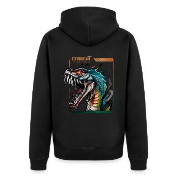 Mystical Serpent: Unleash the Beast Within - Unisex Premium Organic Zip Hoodie - black - Back - Nico (187cm)