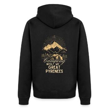 Montagnard des Pyrénées Chien Camping Randonnée Plein air - Veste à capuche bio Premium Unisexe - noir - Dos - Nico (187cm)