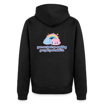 T-shirt Cheeky Can-Do Clouds - Veste à capuche bio Premium Unisexe - noir - Dos - Nico (187cm)