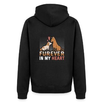 Furever Dans Mon Coeur Chien Cadeau Amour Chien - Veste à capuche bio Premium Unisexe - noir - Dos - Nico (187cm)