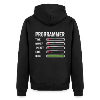 Entwickler Humor Programmierer Programmierer Programmierer - Unisex Premium Bio Zip Hoodie - Schwarz - Hinten - Nico (187cm)