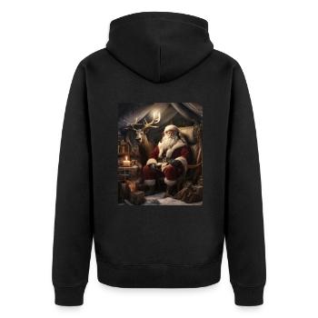 Ugly Christmas,Christmas Beautiful Presents,Tent - Unisex Premium Organic Zip Hoodie - black - Back - Nico (187cm)