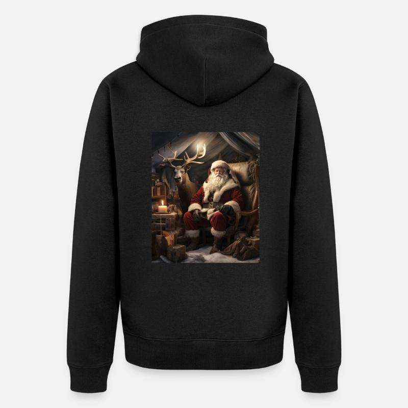 Noël laid,Noël beaux cadeaux,tente - Veste à capuche bio Premium Unisexe - noir