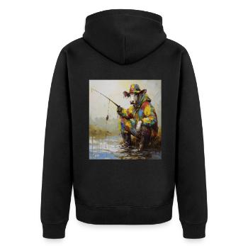 Drôle De Pêche Pêche Pêche Pêcheur Pêcheur Pêcheur Vache - Veste à capuche bio Premium Unisexe - noir - Dos - Nico (187cm)