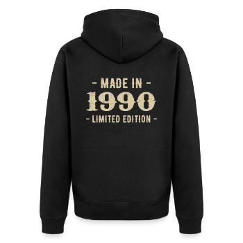 Vintage 1990 Édition Limitée Cadeau 1990 - Veste à capuche bio Premium Unisexe - noir - Dos - Nico (187cm)