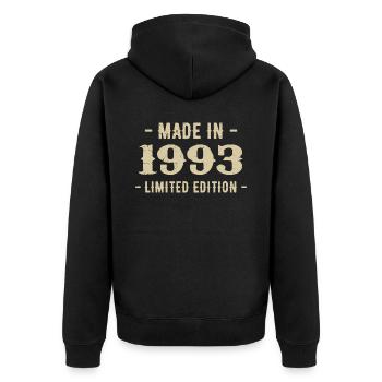 Vintage 1993 Édition Limitée Cadeau 1993 - Veste à capuche bio Premium Unisexe - noir - Dos - Nico (187cm)
