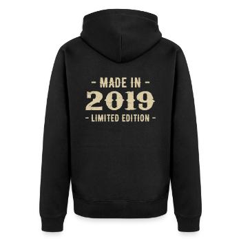 Vintage 2019 Édition Limitée Cadeau 2019 - Veste à capuche bio Premium Unisexe - noir - Dos - Nico (187cm)